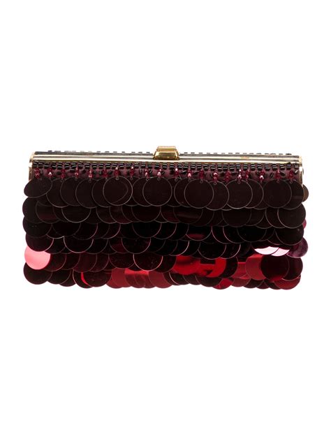 Miu Miu Sequin Embellished Satin Clutch 